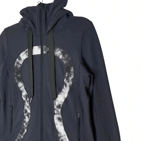 Lululemon Athletica In Stride Jacket Brisk Bloom Navy Full Zip Casual Size 8 - Picture 3 of 9